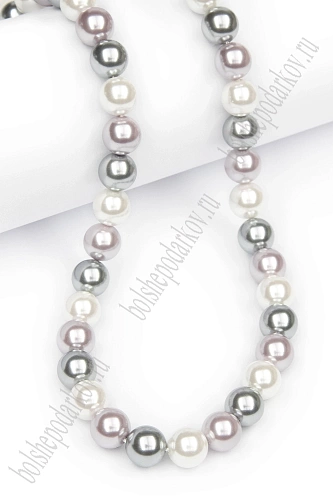 Бусины круглые на нитке 8 мм (SF-8069) жемчуг микс №2