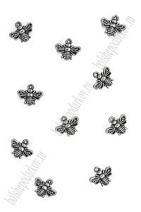 Подвеска металл 1,4*1 см &quot;Пчёлка&quot; (20 шт) SF-7745, серебро
