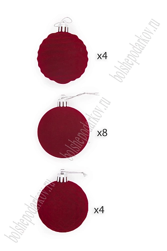 Набор новогодних шаров 6см (16шт) SF-8008, бордовый Набор новогодних шаров 6см (16шт) SF-8008, бордовый