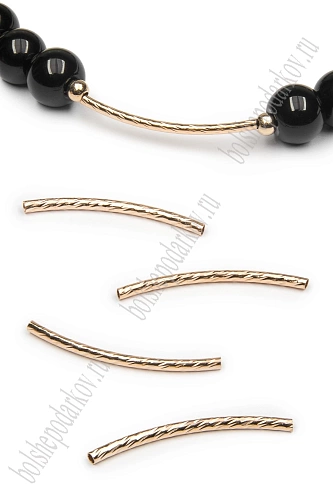 Трубочка для бижутерии 30 мм*2 мм (50 шт) SF-7666, светлое золото