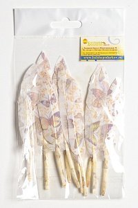Перья декоративные 15*2,2 см (10 шт) &quot;Бабочки&quot;