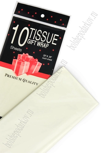 Бумага тишью 50*66 см (10 листов) SF-914, кремовый №9064