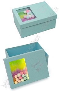 Подарочная коробка с подсветкой 25*18*11,5 см (SF-5677) аквамариновый