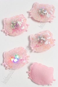 Патч с пайетками &quot;Котёнок&quot; 5*4,2 см (5 шт) SF-3165, светло-розовый УЦЕНКА