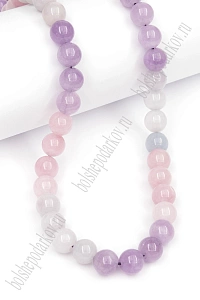 Бусины круглые на нитке 8 мм (SF-7591) кварц фиолетовый