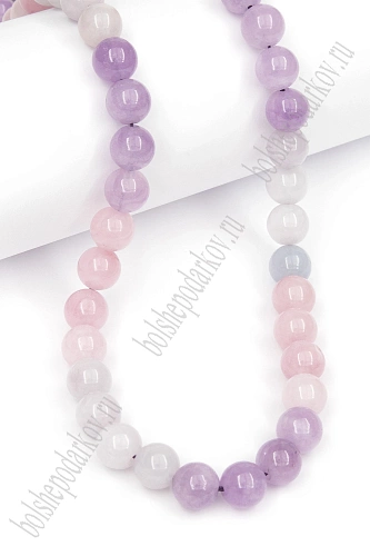 Бусины круглые на нитке 8 мм (SF-7591) кварц фиолетовый