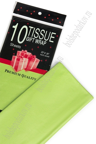 Бумага тишью 50*66 см (10 листов) SF-914, светло-салатовый №3740