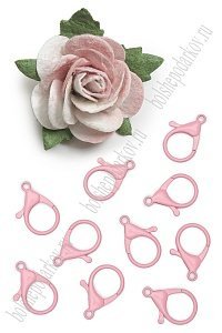 Карабин металлический 35*26 мм (10 шт) SF-7460, розовый №4