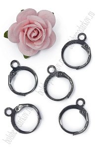 Основа для сережек 14*12 мм (50 шт) SF-7690, темное серебро