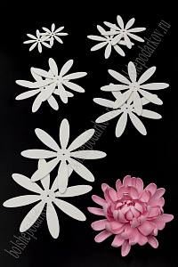 Лазерная вырубка из фоамирана "Цветочек №1" (5 шт) белый