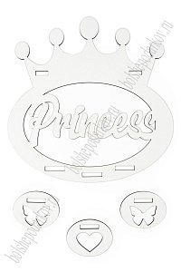 Подставка для заколок и бантиков &quot;Princess №1&quot; 20*20 см, белый