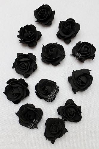 Головки цветов &amp;quot;Роза чайная&amp;quot; 5,5 см (50 шт) SF-040, черный