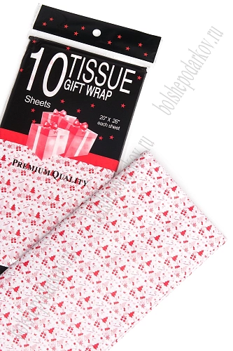 Бумага тишью 50*66 см &amp;quot;Новогодний&amp;quot; (10 листов) SF-5830, №1