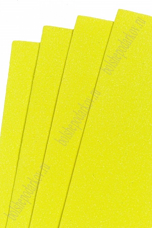 Фоамиран глит., перламутр.й 2 мм, 40*60 см Premium (10 листов) SF-3010, желтый №002