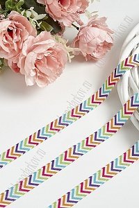 Тесьма эластичная 1,5 см*10 м "Разноцветные полосы" (SF-368-6)