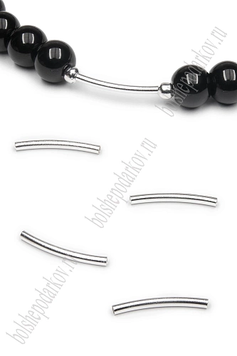 Трубочка для бижутерии 20 мм*2 мм (50 шт) SF-7666, светлое серебро №1