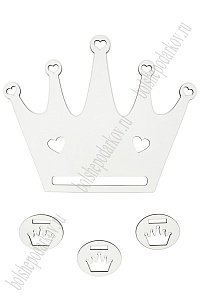 Подставка для заколок и бантиков &quot;Корона №1&quot; 24*20 см, белый