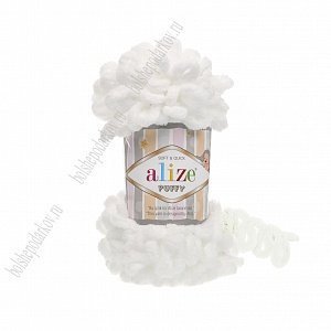 Пряжа &quot;Puffy&quot; 100 г*9,5 м (5 шт) светло-молочный №55