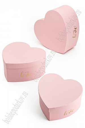 Коробки сердечко 3 в 1, 25*24*12 см (SF-7418) розовый