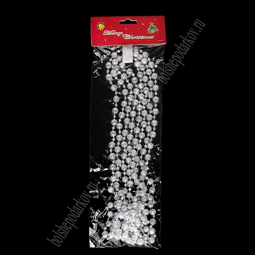 Новогодние бусы на нитке 2,7 м, SF-8172, прозрачный AB №9