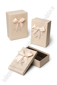 Коробки прямоугольные с бантом 3 в 1, 23*16*10 см, (SF-8227), бежевый №3