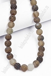 Бусины круглые на леске 10 мм (SF-7592) африканский агат коричневый