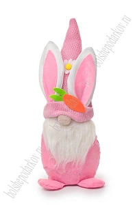 Пасхальный декор 34 см "Гномик" (SF-5041) розовый