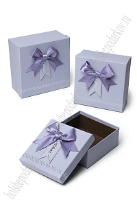Коробки квадратные с бантом 3 в 1, 19*19*9,5 см, (SF-8227), фиолетовый №4