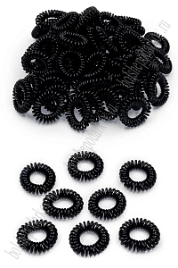 Резинки-пружинки для волос 3,5 см (100 шт) SF-7807, черный №2