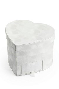 Коробка сердечко, бархатная 20*20*15 см (SF-7436) белый