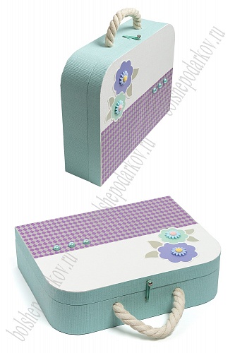 Подарочная коробка-чемоданчик 30,5*23,5*8,3 см (SF-5676) аквамариновый