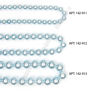 Бусины круглые на нитке 6 мм (SF-8068) жемчуг голубой