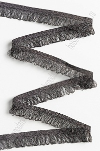 Тесьма отделочная 2,2 см*5 ярд "Бахрома" (SF-2462) черный/серебро