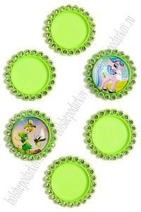 Крышечка-серединка со стразами (10 шт) SF-008, лаймовый №057