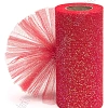 Фатин с блестками  15 см*25 ярд (SF-604) красный №37
