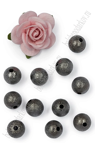 Бусины 8 мм (20 шт) SF-7703, темное серебро