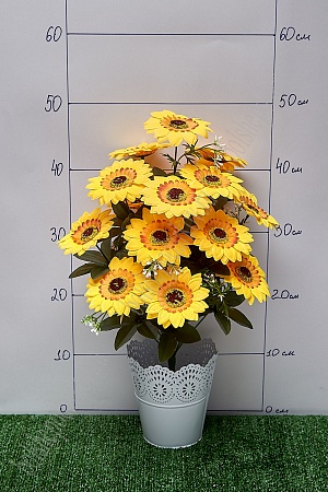 Букет цветов &quot;Подсолнухи&quot; 48 см (SF-5108) желтый
