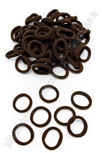 Резинки бесшовные для волос 3 см (100 шт) SF-5754, шоколадный №1