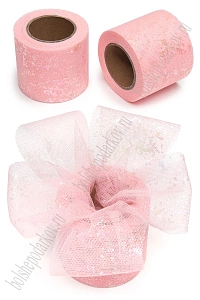 Фатин «Брызги» 5,5 см*15 ярд (SF-6039) розовый №10