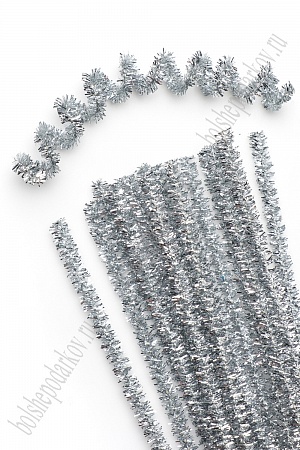 Проволока синельная металлик 100 шт (SF-3313) серебро №В-003