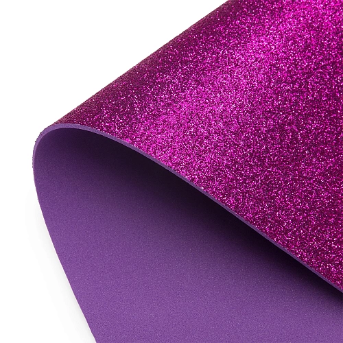 Фоамиран глиттерный А4, 2 мм Premium (10 листов) SF-1955, сиреневый №013А