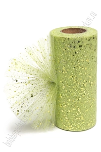 Фатин с пайетками 15 см*25 ярд (SF-605) фисташковый №21