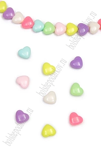 Бусины декоративные 8 мм "Сердечки" (500 гр) SF-7281, ассорти