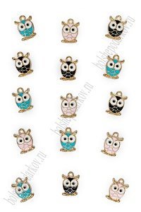 Подвеска металл &quot;Совёнок&quot; (15 шт) SF-7343, ассорти