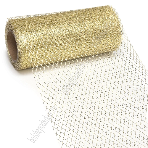 Сетка с люрексом 15 см*10 ярд (SF-2943) золото