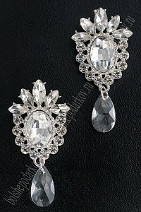 Серединка ювелирная с подвеской (2 шт) SF-5958, серебро/серебро №09