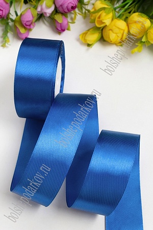 Лента атласная 4 см*25 ярд (SF-1356) синий №040 УЦЕНКА
