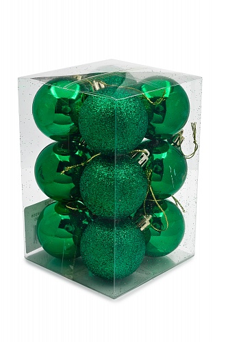 Набор новогодних шаров 5 см (12 шт) SF-7334, зеленый №5