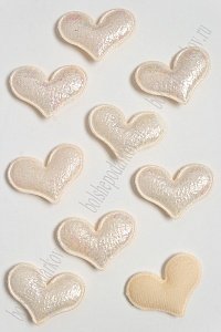 Патч с переливом &quot;Сердечко&quot; 5*4 см (10 шт) SF-3781, светло-персиковый