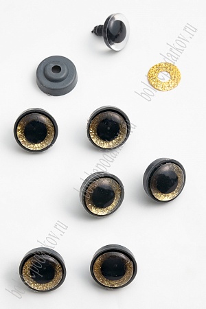 Фурнитура &quot;Глазки для игрушек&quot; 18 мм, с заглушками (20 шт) SF-6095, золото №4